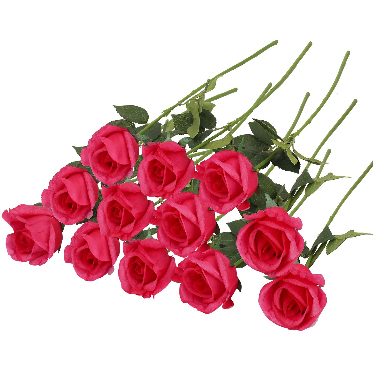 Roses Real-Touch Artificial Flowers 22” Long Stems, 12pcs